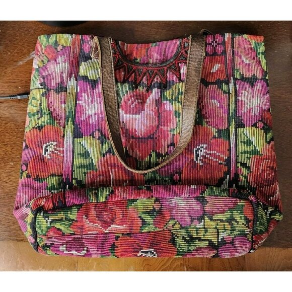 Altiplano Guatemalan Floral Tapestry Tote Markey Bag Handmade - Picture 1 of 7